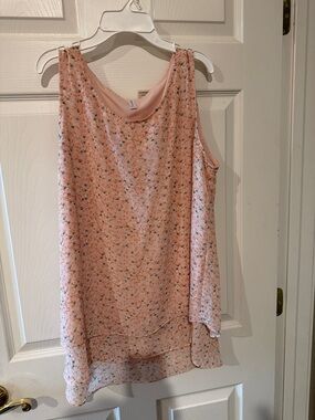 Sleeveless Pink Floral Layered Tank Top